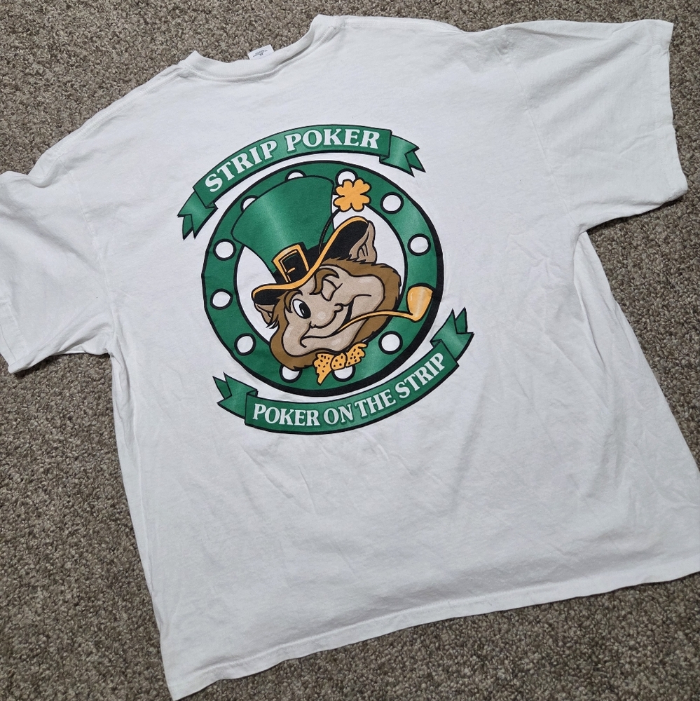 Vintage O'Sheas Casino Las Vegas Strip Poker Leprechaun Graphic Tshirt 2XL